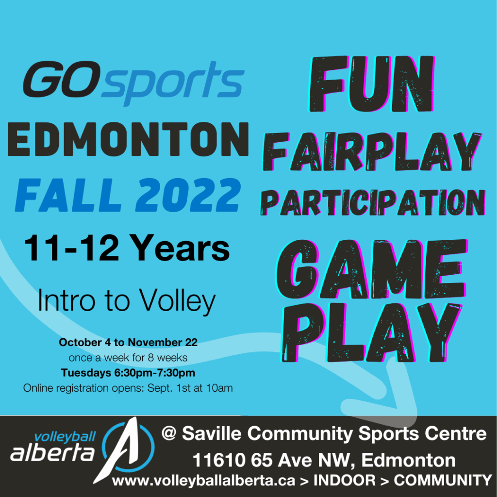 GO Sports Edmonton Program Announcement (Fall 2022) Volleyball Alberta