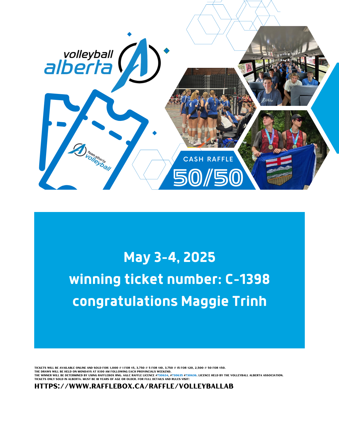MAY 5, 2025 50/50 CASH RAFFLE! WINNER ANNOUNCED!